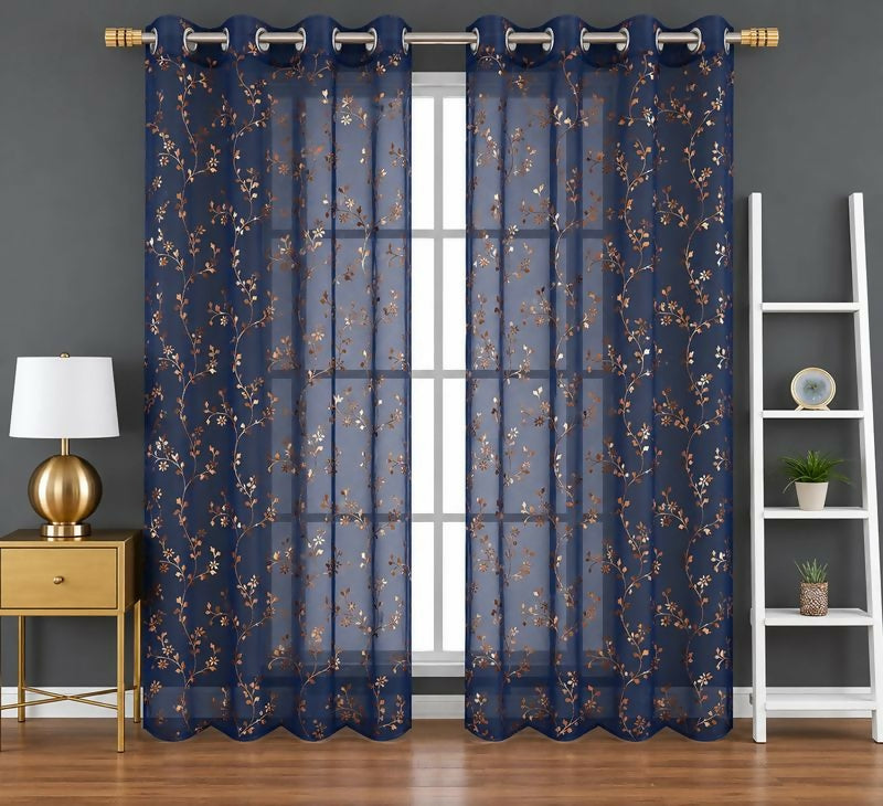 Shree Decor Sheer Transparent Net Curtain – Design 1 (700 Series) | 5FT | Lightweight Decorative for Door, Window & Pooja Room