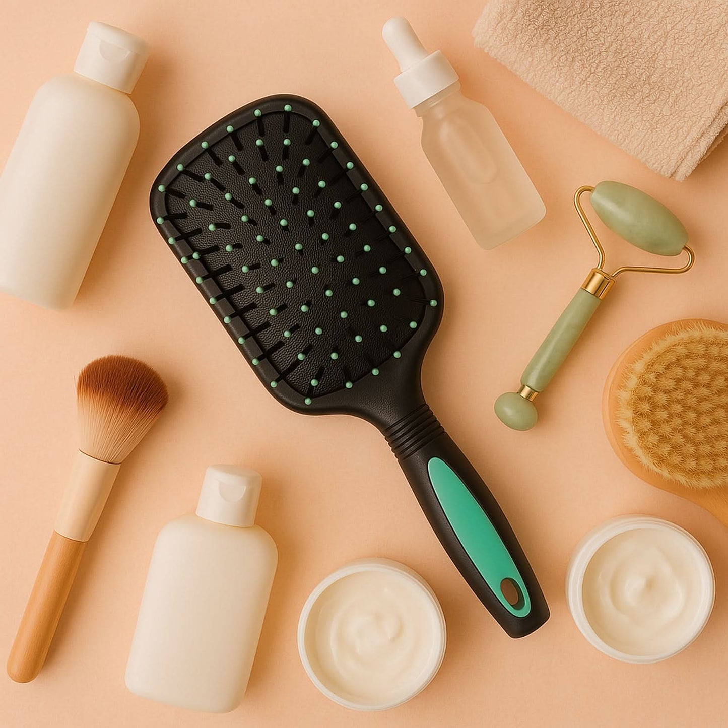 2-in-1 Hair Comb Brush With Mirror