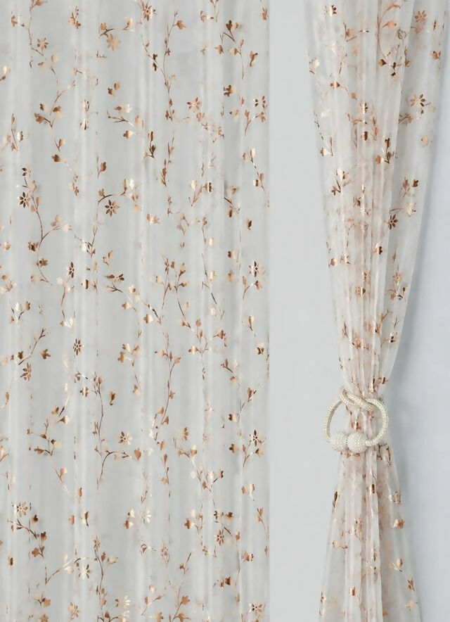 Shree Decor Sheer Transparent Net Curtain – Design 3 (700 Series) | 9FT | Lightweight Decorative for Door, Window & Pooja Room