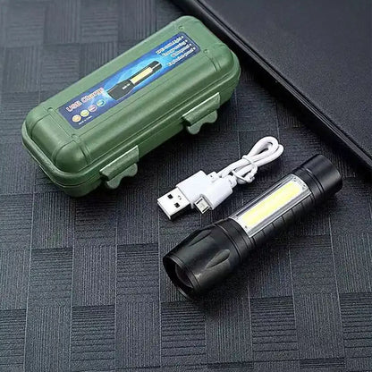 Ultra Bright LED Torch with Zoom Rechargeable Pocket Flashlight