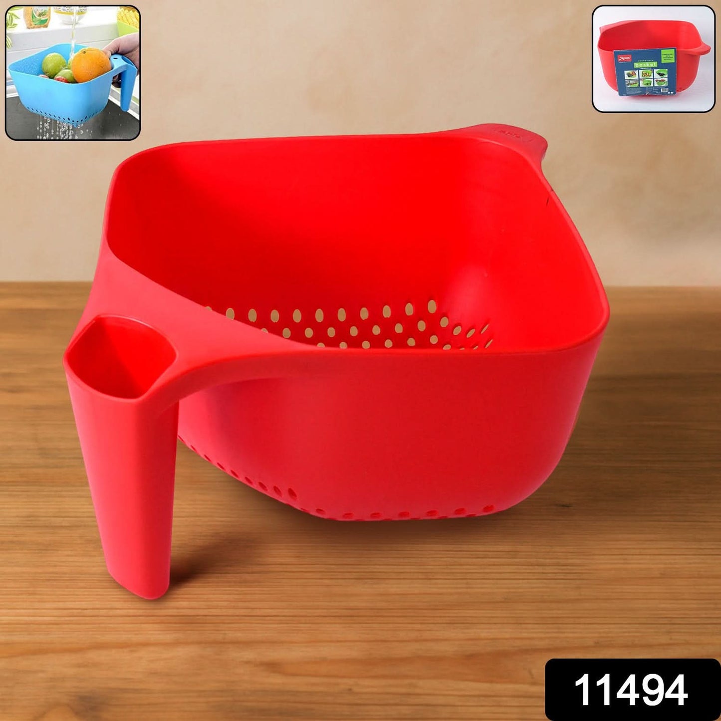 Multi-Functional Plastic Strainer Bowl with Handle – 1.5L