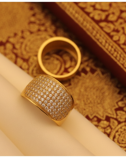 Stylish Gold Plated Agate Finger Ring for Men – Brass Ethnic Casual Wear MAITRY ENTERPRISE