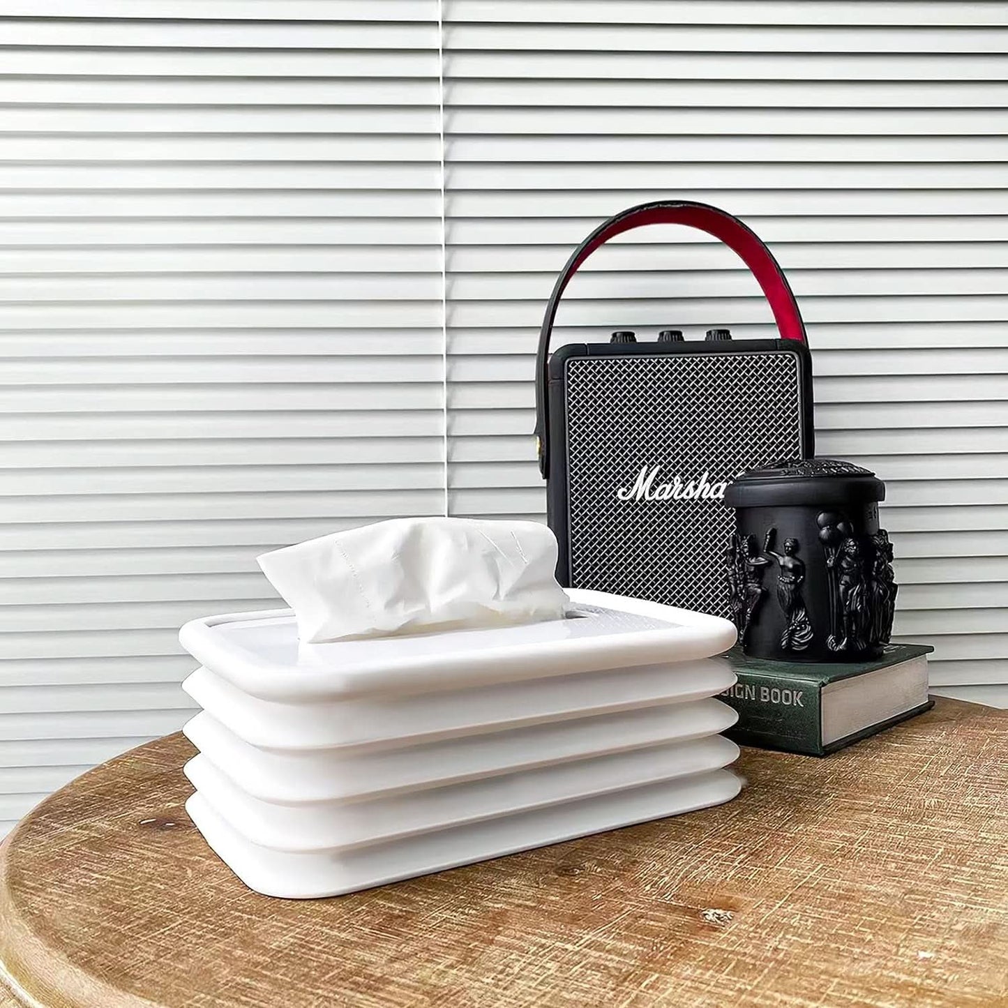 Silicone Tissue Holder Box – Compact Cylinder/Cube Design for Bathroom, Office, Car & Bedroom