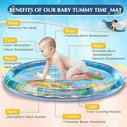 Inflatable Baby Water Play Mat Leakproof Tummy Time Toy & Fun Activity Center for Kids – Indoor & Outdoor Use, Multicolour (Pack of 1)