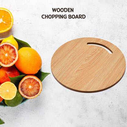 Natural Wooden Round Chopping Board – Perfect for Cutting Fruits, Vegetables, and Everyday Kitchen Prep