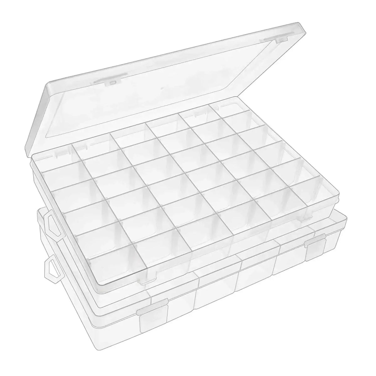 36 Grids Clear Plastic Organizer Jewelry Storage Box With Adjustable Dividers Transparent Organizer Box (1pc) HP DD