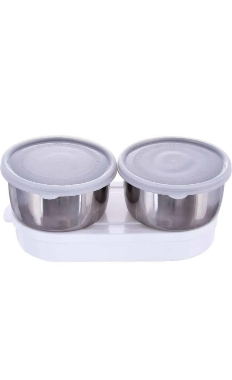 Topware Stainless Steel Lunch Box Plastic 3 Containers Lunch Box (650 ml) - HalfPe