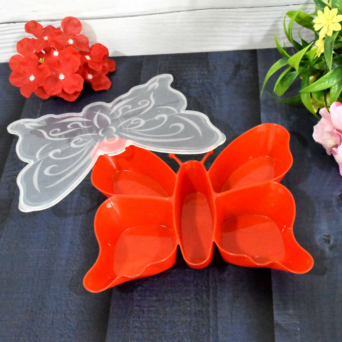 5 Compartment Multipurpose Butterfly Plastic Tray (1 Pc) ABHI Mobiles