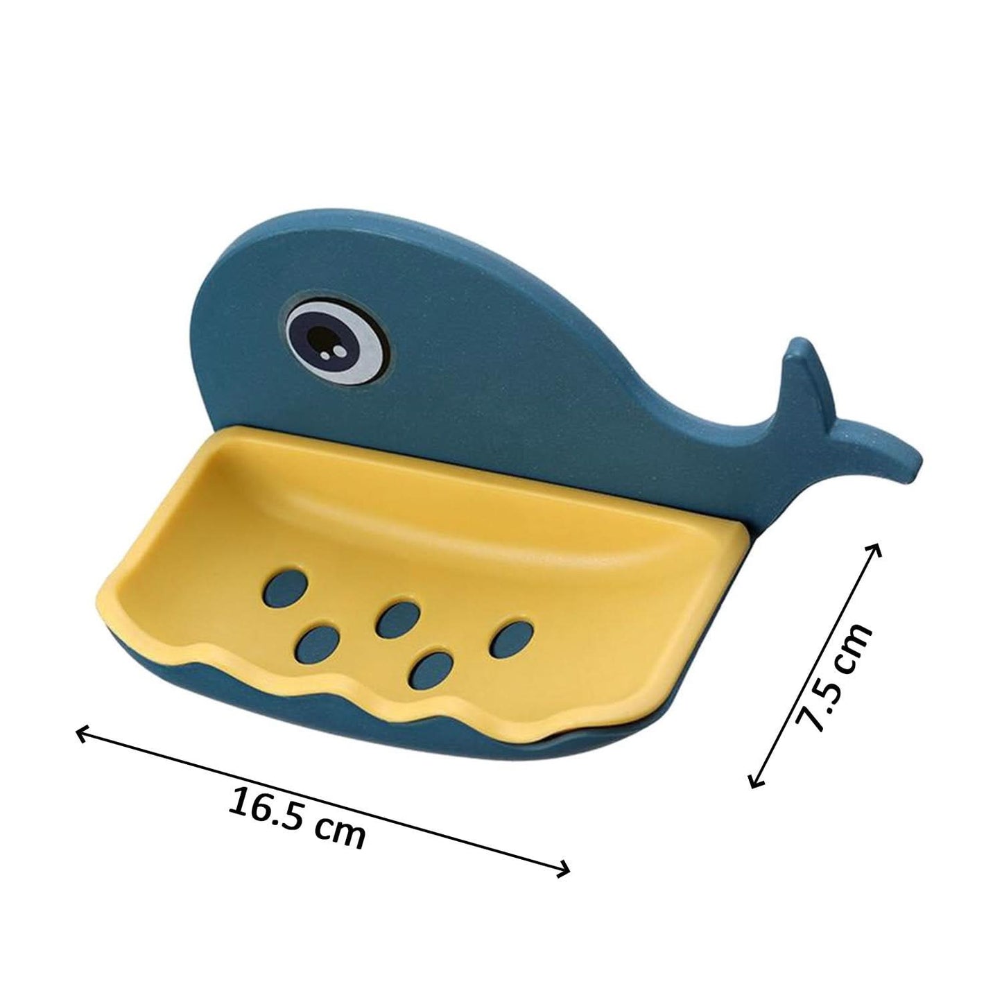 Fish-Shaped Double Layer Soap Holder with Wall-Mounted, Waterproof & Adhesive Rack for Bathroom/Kitchen