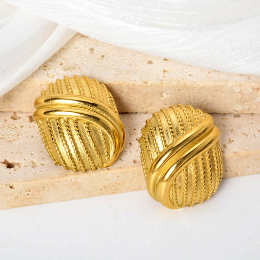 Gold plated stainless steel earring