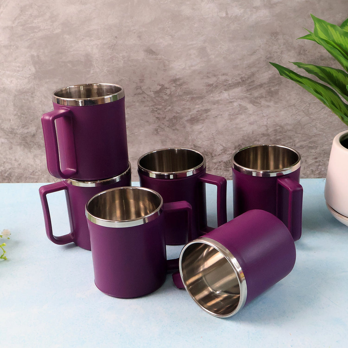 Supermom Stainless Steel Inner Coffee Mug Set (200ml  6 Pc) HP DD