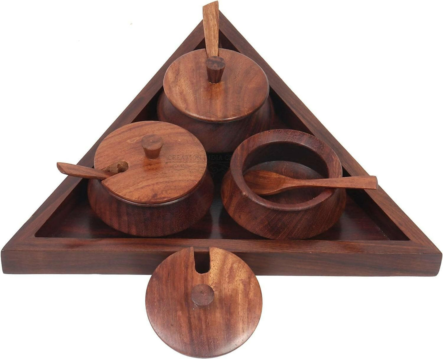 Triangular Spice Box with 3 Compartments - HalfPe