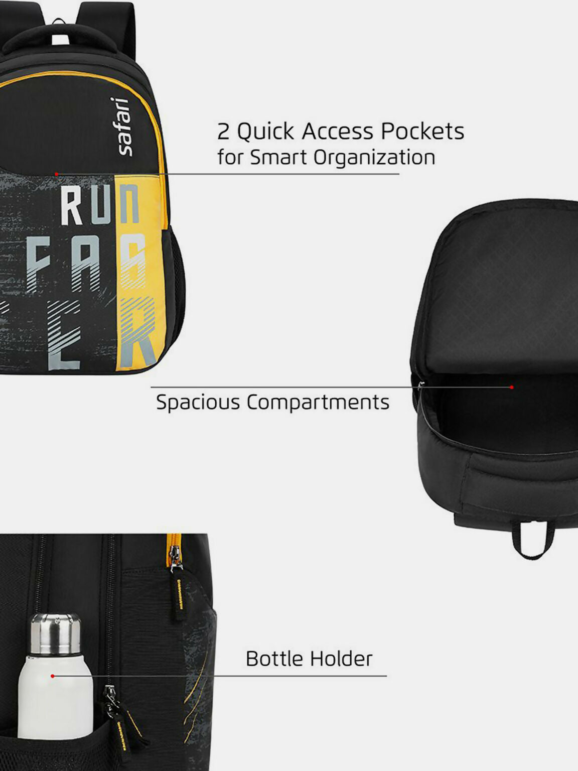 SAFARI Large 37 L Backpack Pulse 4 (Black)