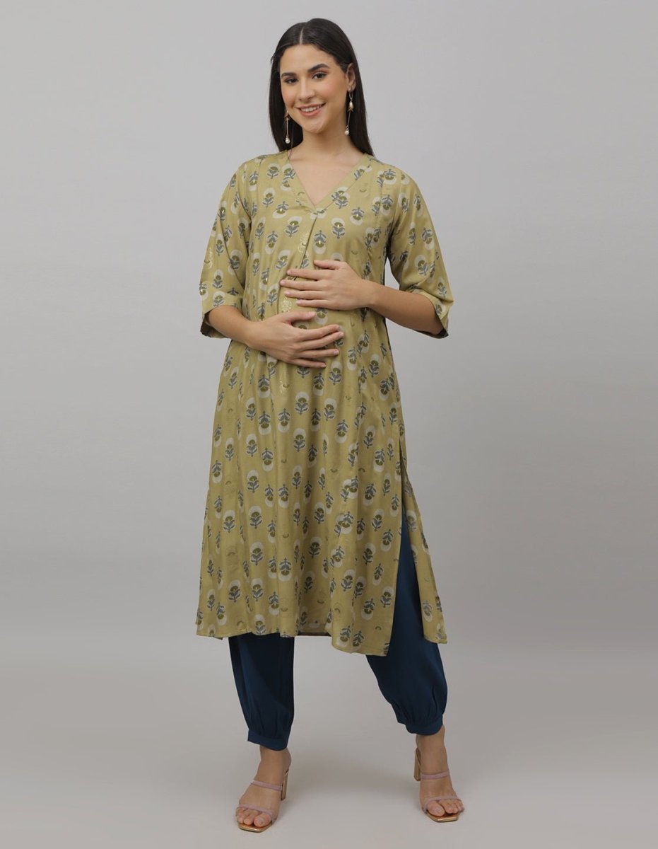 Garden Party Maternity and Nursing Kurta Set - MEW-SK-OLMS-S