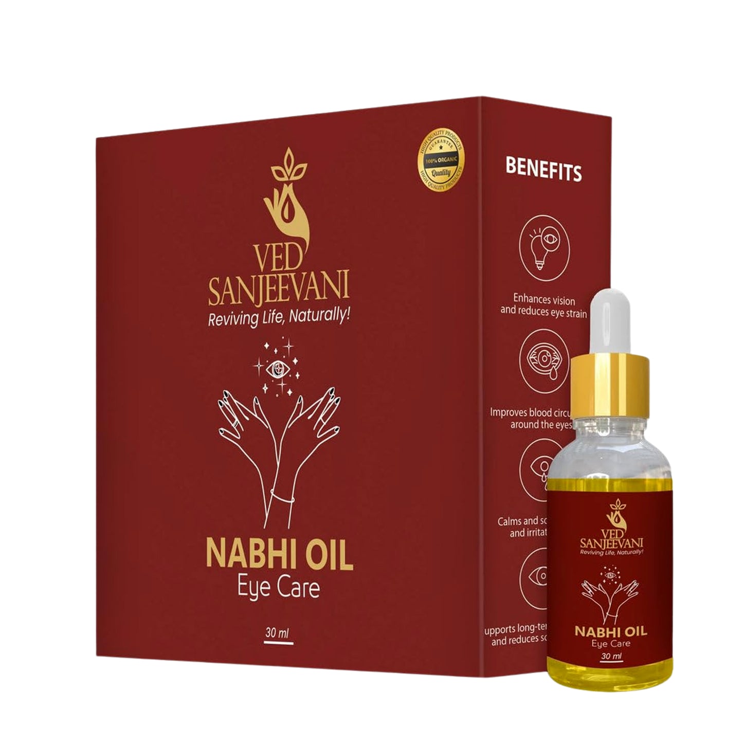 Ved Sanjeevani 100 Organic Ayurvedic Nabhi Oil For Eye Care (30ml  1 Pc)