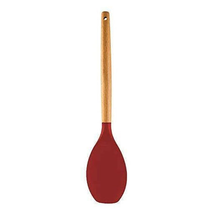 P-plus international premium silicone spatula Flexible & Heat Resistant Rubber Spatula with Wood Handle(red) - HalfPe