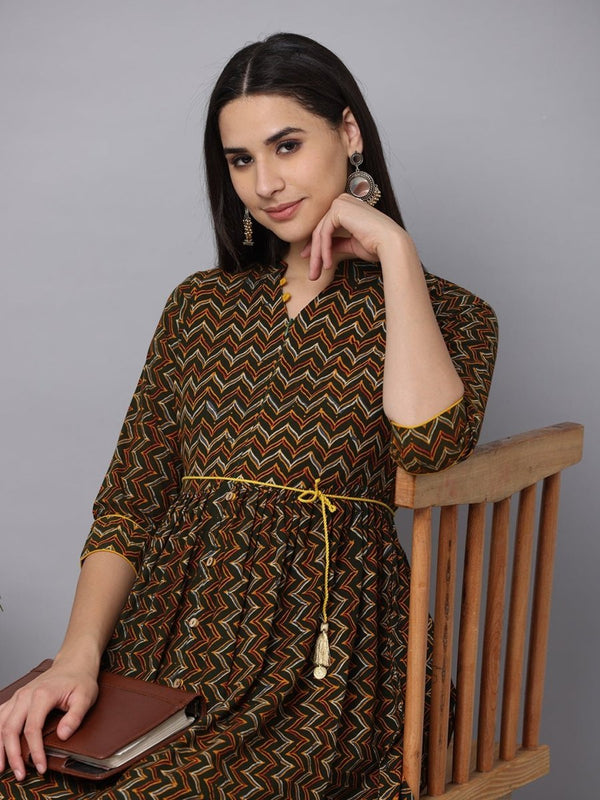 Green Berry Maternity Kurti Dress With Nursing - MEW-BAGKD-S