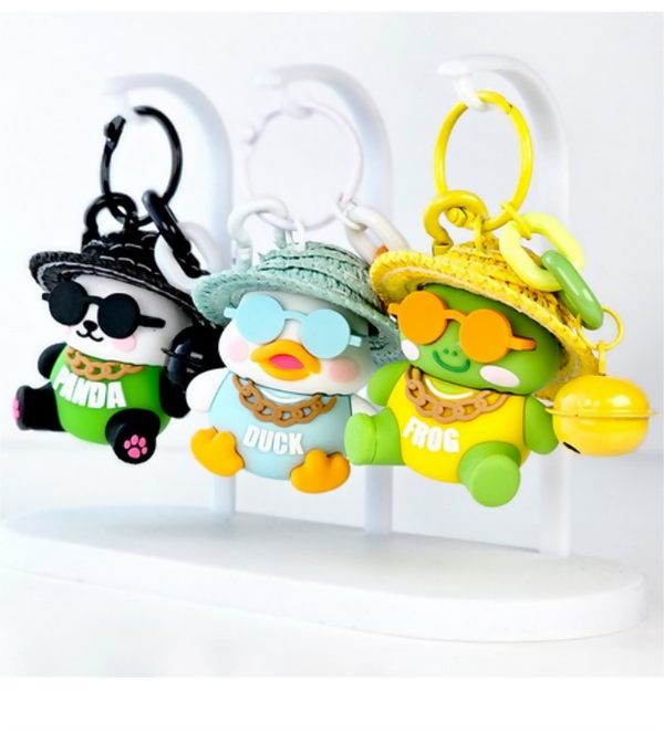 Cute Cartoon Animal Keychain Panda Duck Frog Pendant for Bags and Keys SAHANA GIFTS & STATIONARY