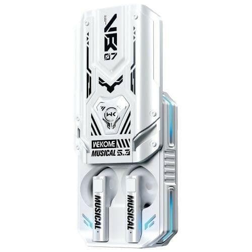 Wk-VB07-Blade Mecha Earbuds comfortable semi-in-ear design(White) - HalfPe