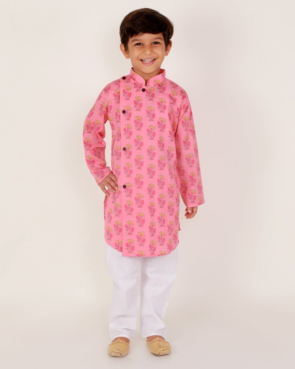 Gulabi Floral Boys Pajama Kurta Set - KP-GFBKS-0-6