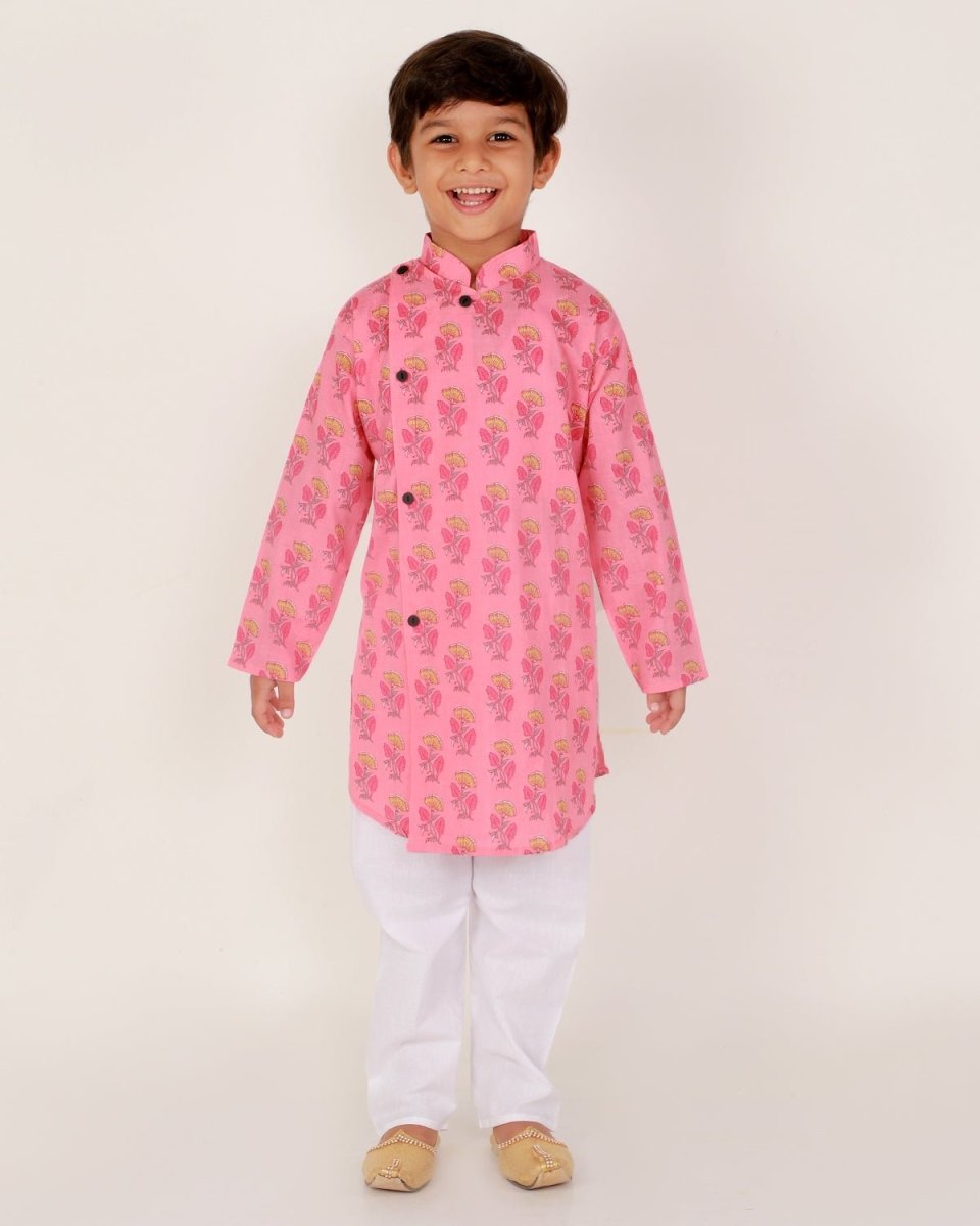 Gulabi Floral Boys Pajama Kurta Set - KP-GFBKS-0-6