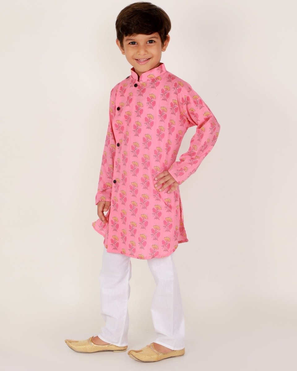 Gulabi Floral Boys Pajama Kurta Set - KP-GFBKS-0-6