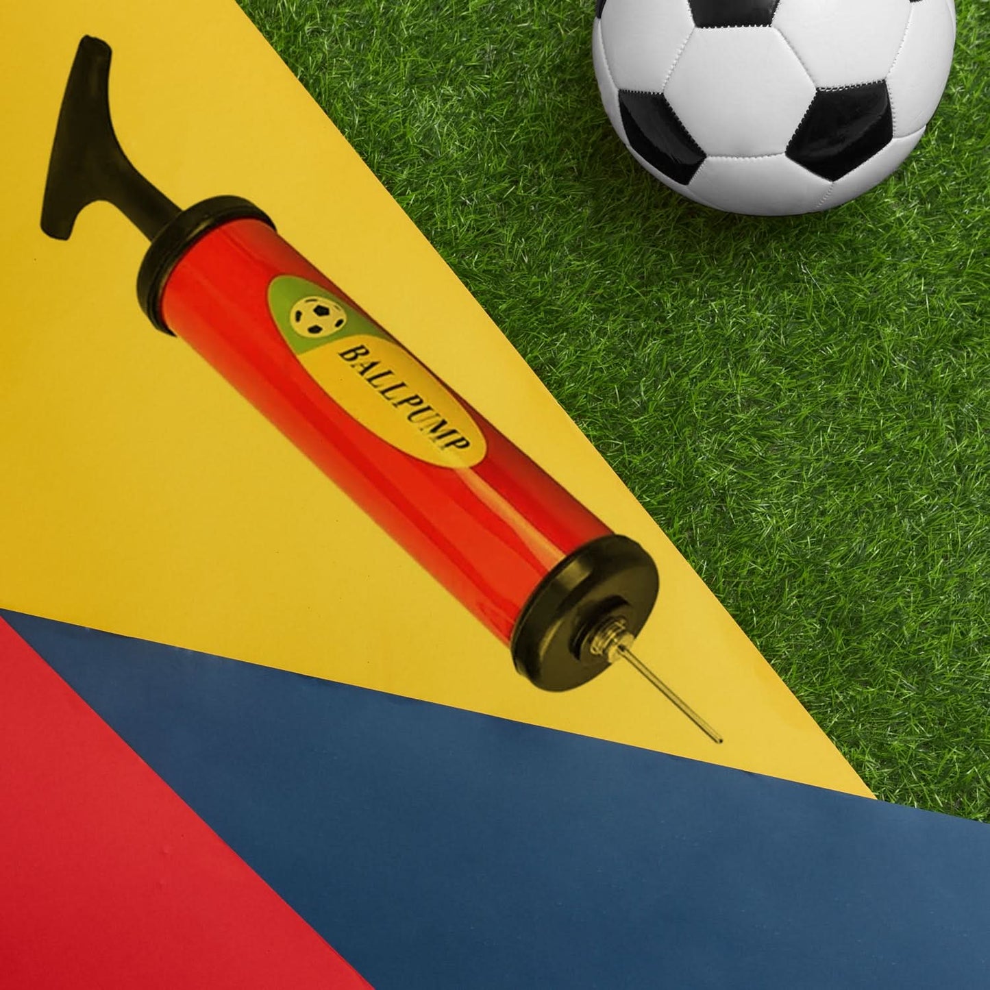 Inflator Air Ball Pump Soft Bouncing Ball Development Kids Toy Sports Plastic Pump For Soccer Basketball Football Volleyball Ball (24 Cm)