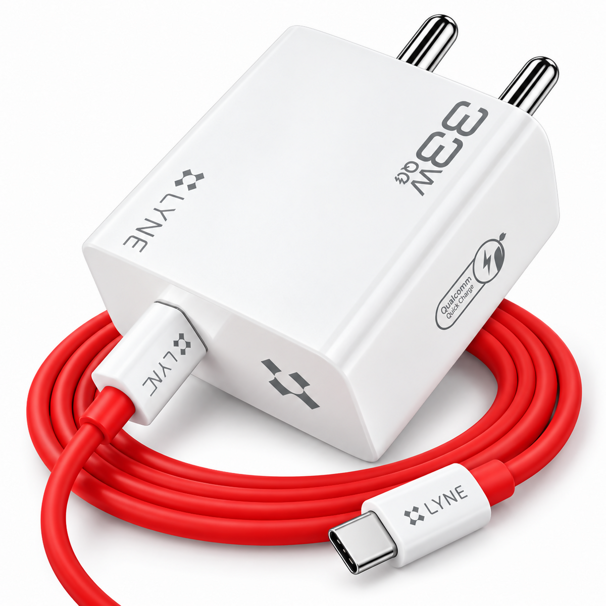 LYNE Chamber 28C Pro 33W QC Fast Charger with USB Output & 1M USB to Type-C Cable