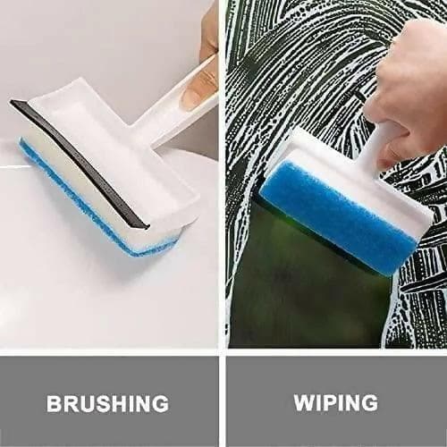 2 In 1 Glass Cleaning Brush & Wiper with Extended Handle - HalfPe