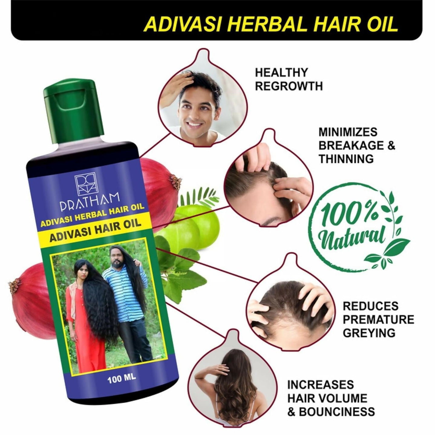 Adivasi herbal hair oil for hair growth, Hair Fall Control, For women and men,(100 ml)4