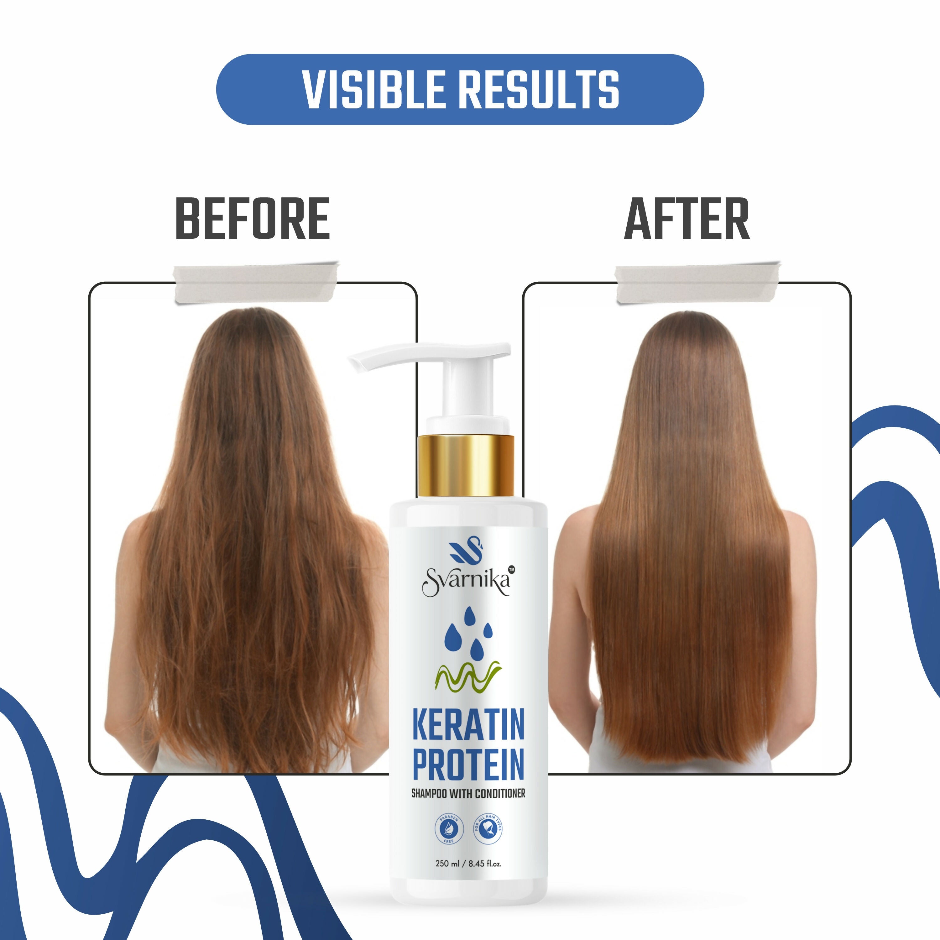 SVARNIKA Keratin Protein Shampoo and Conditioner for Hair (250 ml) Svarnika