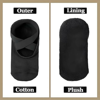 Women’s Non-Slip Yoga Socks with Straps Grip Socks for Pilates, Barre, Ballet & Dance Workouts (Black)