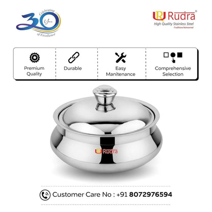 Rudra Safari Double Walled Stainless Steel Casserole - HalfPe