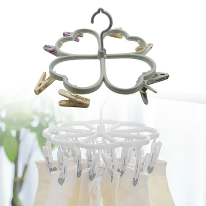 Heart-Shaped Clothes Drying Rack – 8 Clip Hanger for Socks, Baby Clothes, Towels & More
