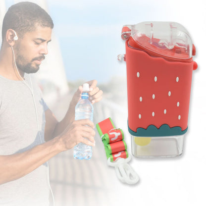 Ice Cream Shaped Kids Water Bottle – 300ml BPA-Free with Straw & Strap, Leakproof & Portable