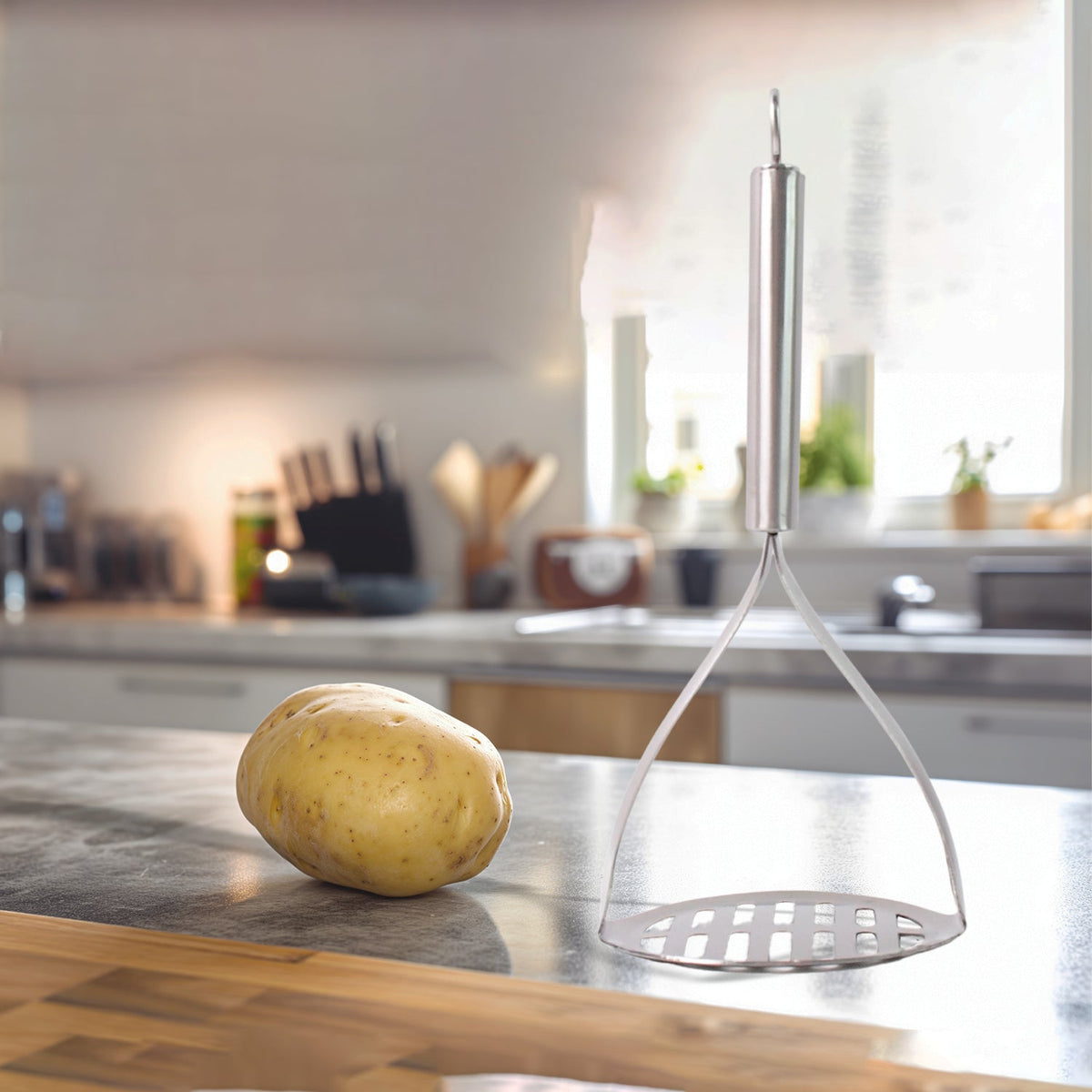 Supermom Stainless Steel Potato Masher With Stylish Handle (1 Pc) HP DD
