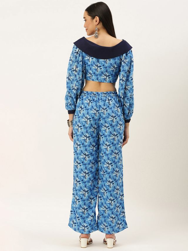 Bollywood Vogue Ready To Wear Blue Muslin Co ords Set