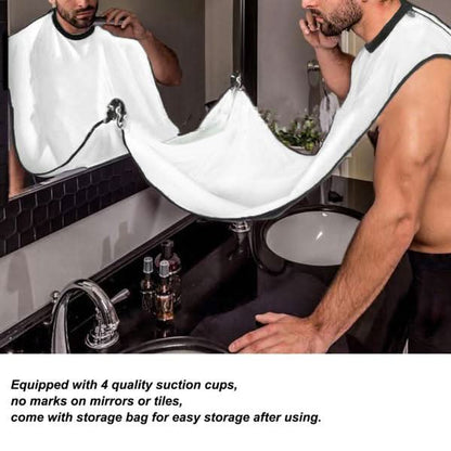 Shaving Beard Apron with Suction Cups – No-Mess Beard Catcher for Sink and Bathroom