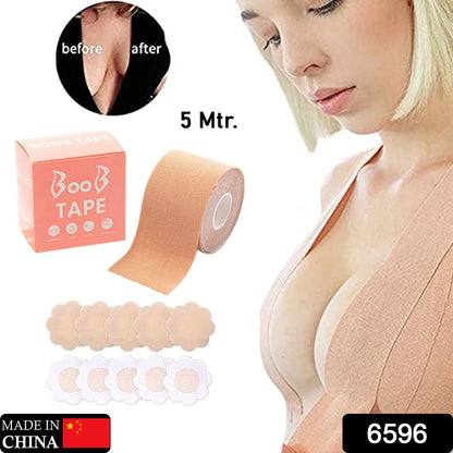 Invisible Breast Lift Tape – Boob Tape + 10 Pairs Nipple Covers