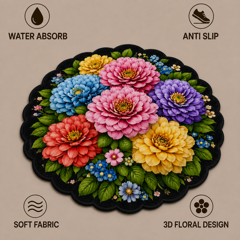 25X25 Inches Modern Decorative Door Mat | Water Absorbent Floor Mat for Living Room.
