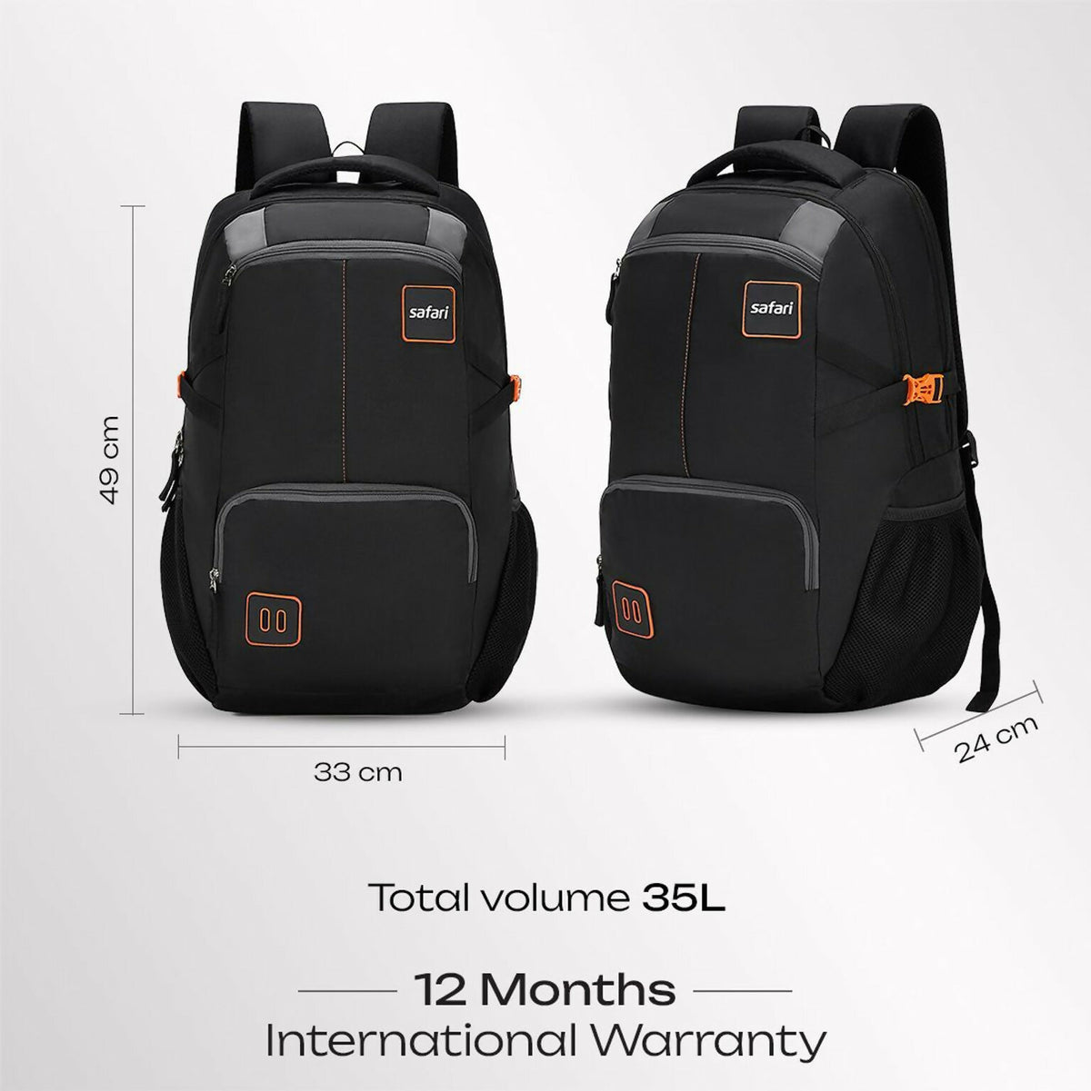 SAFARI Medium 30 L Laptop Backpack Warrior (Black)