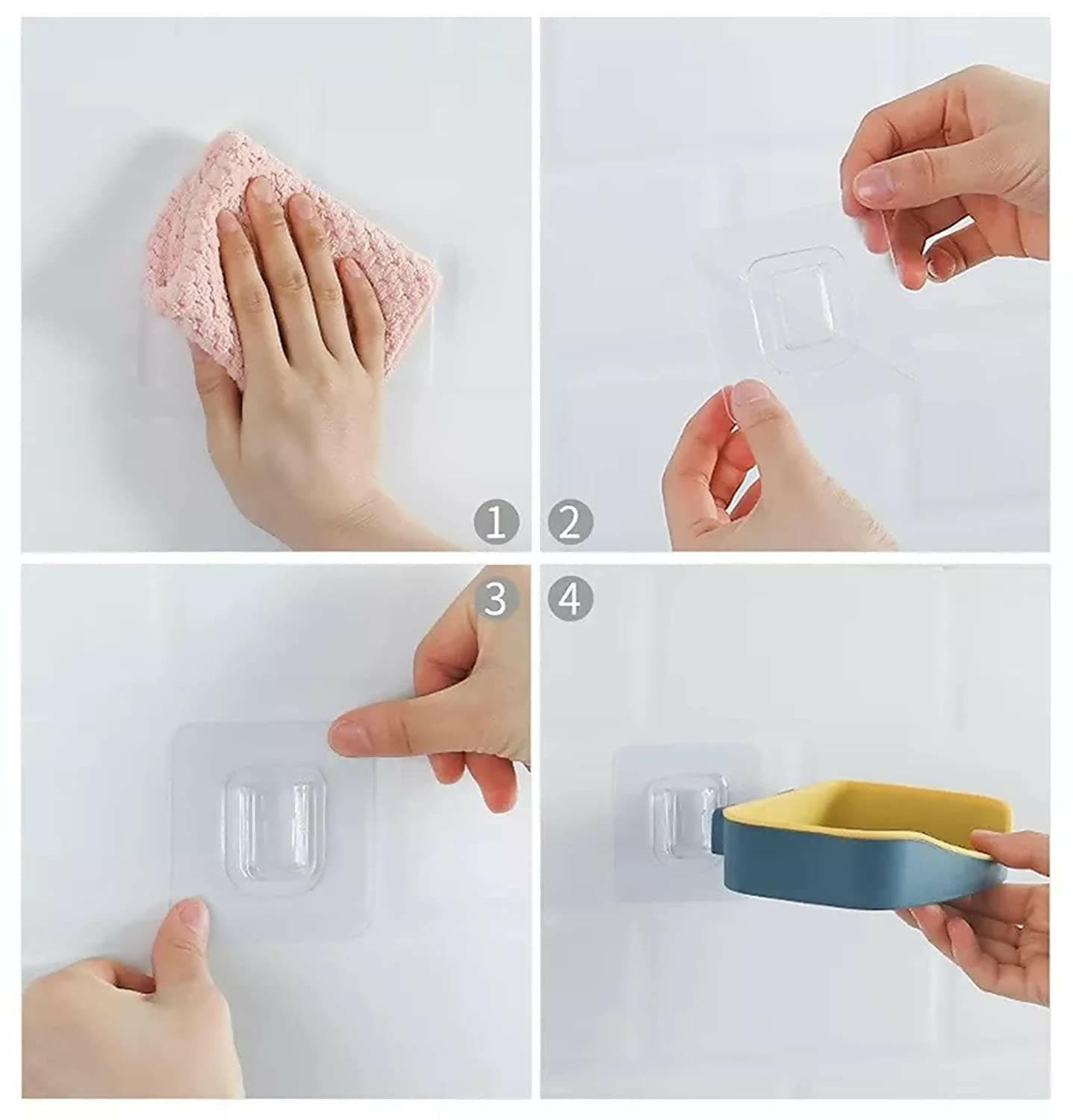 Wall Mounted Self-Adhesive Plastic Soap Dish Holder - HalfPe