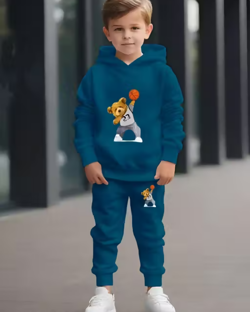 Kids Basketball Bear Hoodie & Jogger Set Luck Fashion