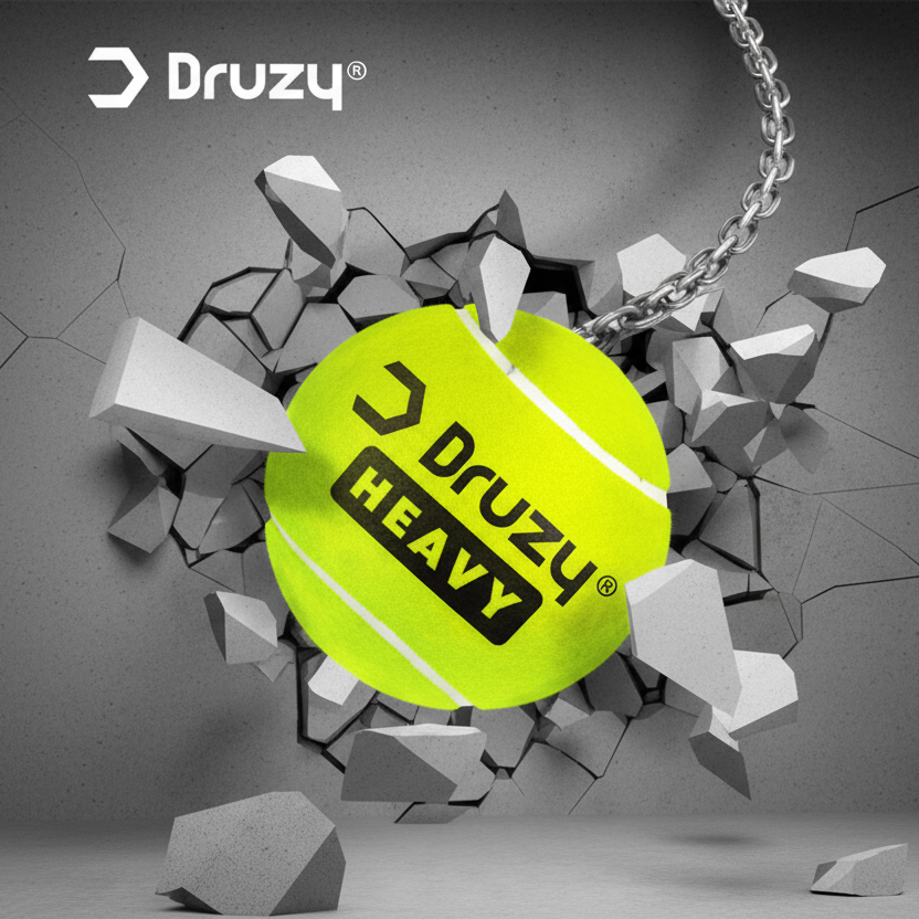 Druzy Heavy-Duty Rubber Tennis Cricket Ball with Druzy Texture HalfPe - FW -TPT