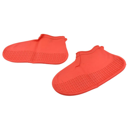 Non-Slip Waterproof Silicone Shoe Covers (Red, Medium, 1 Pair)