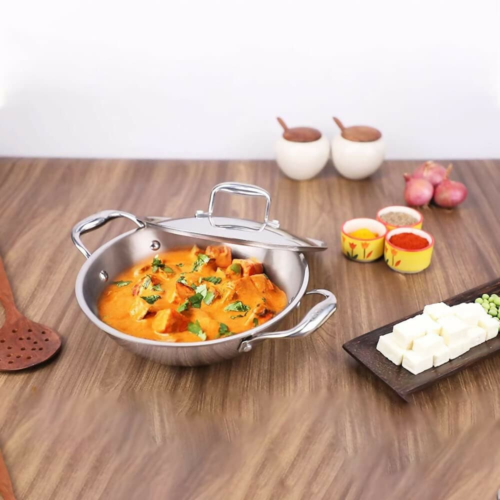 Tri-Ply Stainless Steel Kadai (Multi Sizes)