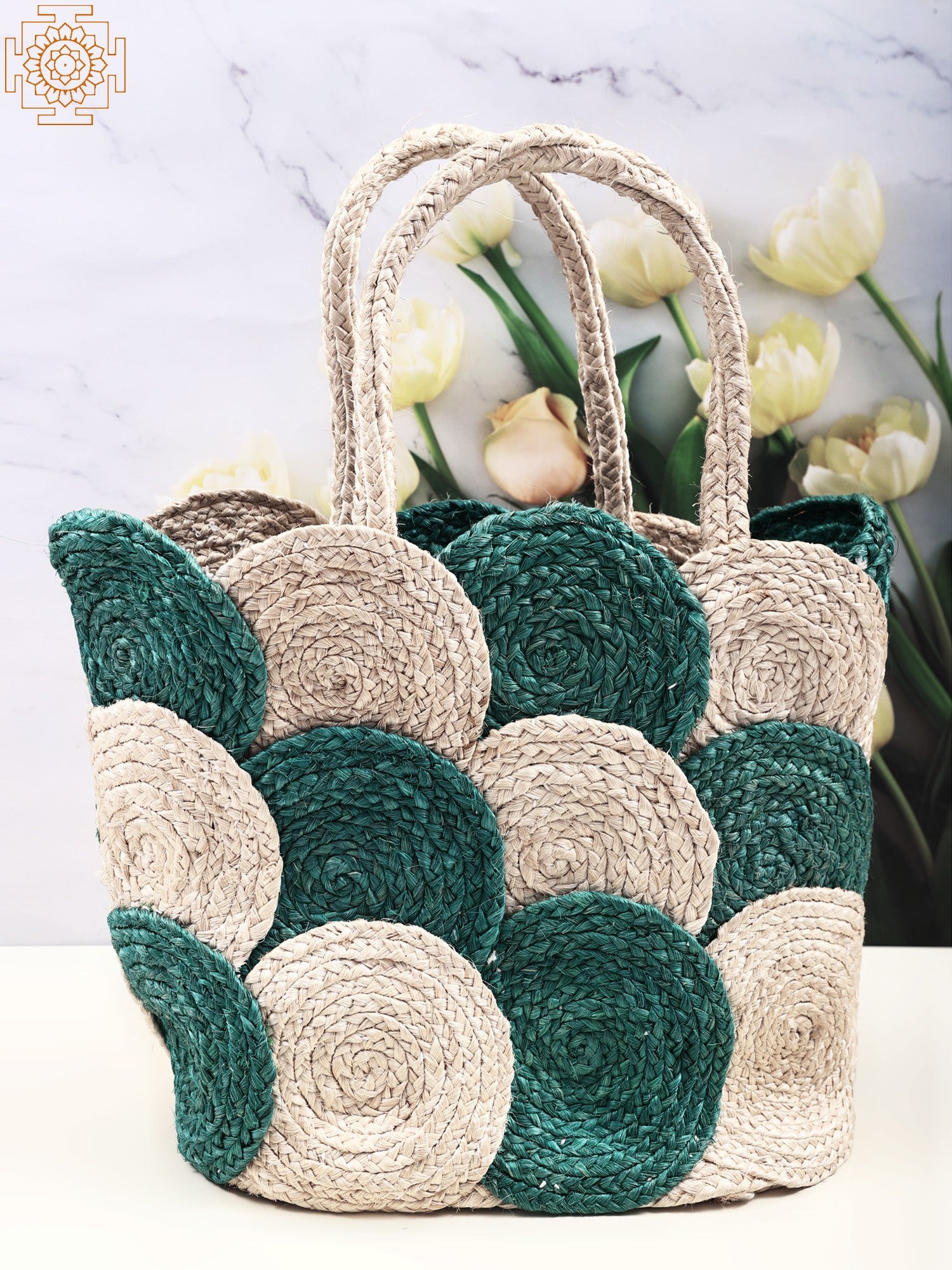 Exotic India Drawstring Potli Bag with Brocade Weave