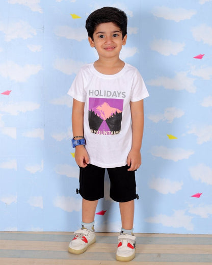 Holidays In Mountains Boys T-Shirt And Cargo Set - KCW-AN-HLGO-1-2