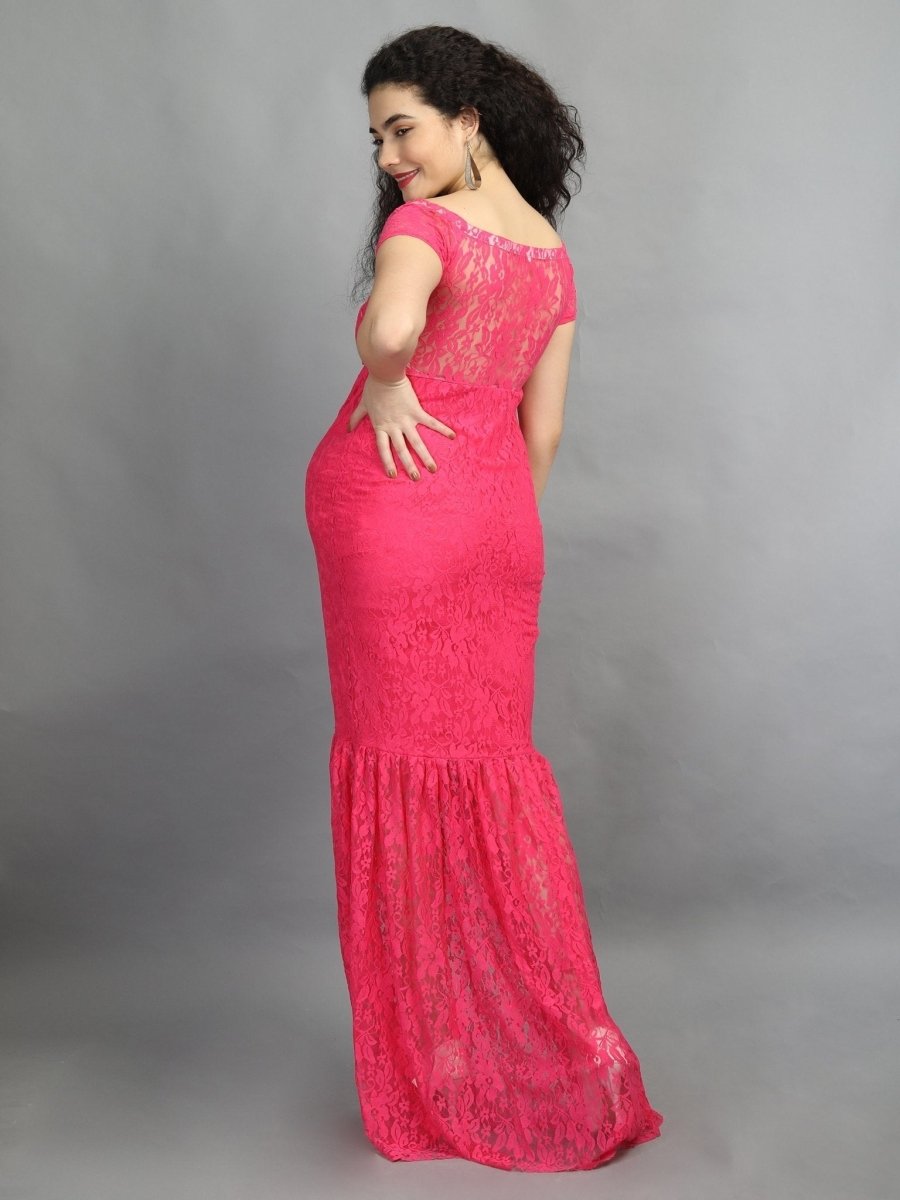 Hot Pink Maternity Dress - DRS-HTPNK-S