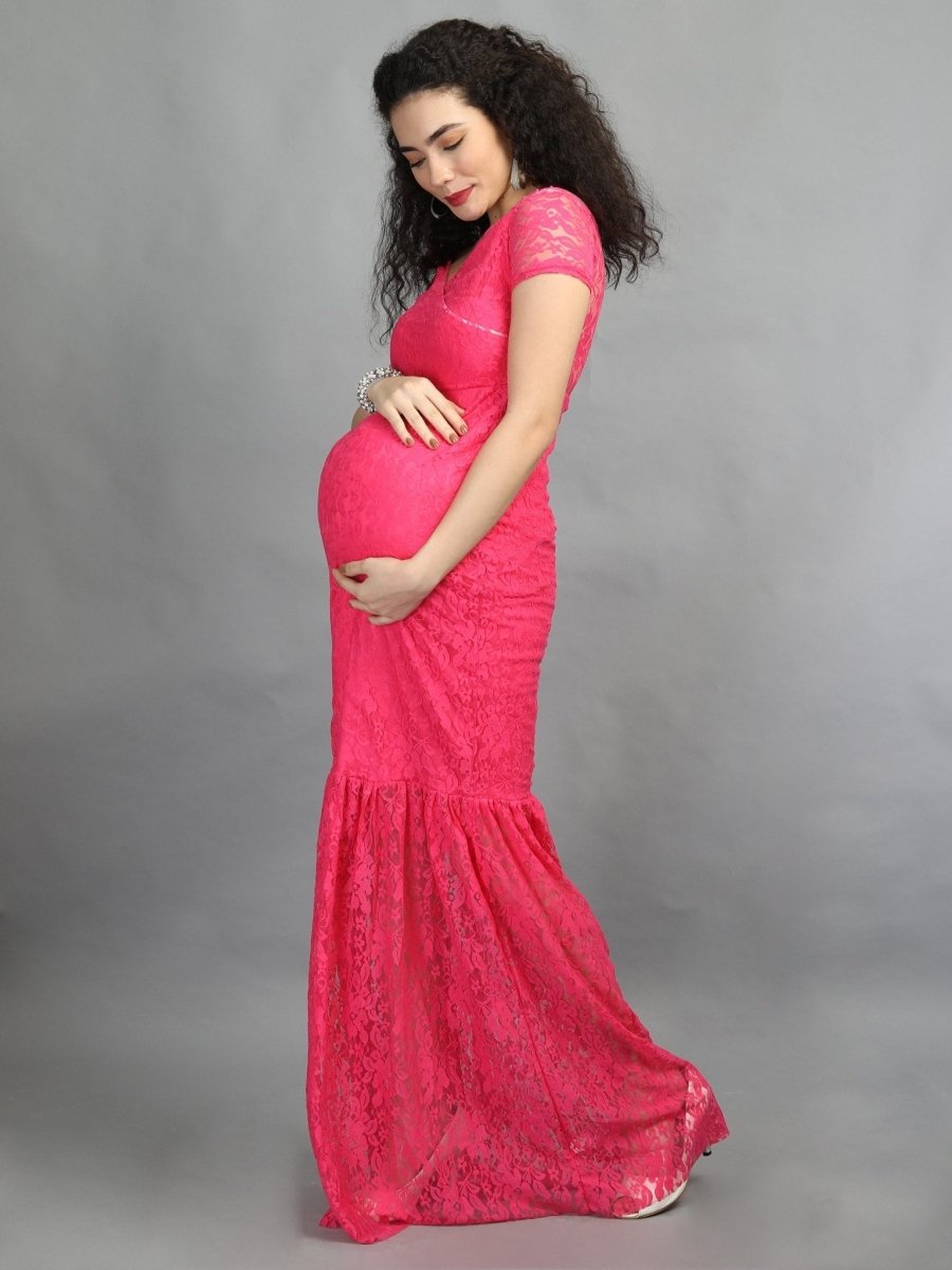 Hot Pink Maternity Dress - DRS-HTPNK-S